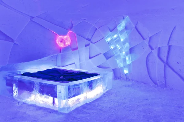 A hotel room in ice hotel — Stock Photo, Image