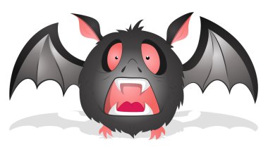 Scared Cartoon Bat clipart