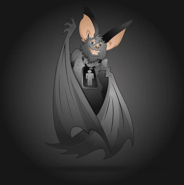 Personaje de dibujos animados murciélago — Vector de stock
