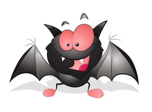 Ευτυχής γελοιογραφία νυχτερίδα — Διανυσματικό Αρχείο