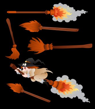 Witches Broomsticks Vector clipart