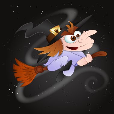 Cute Funny Witch clipart