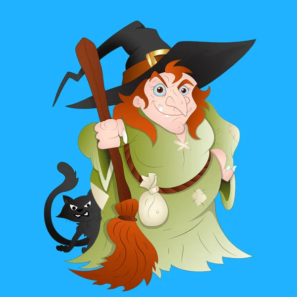 Vassoura-de-bruxa Feia De Halloween Isolada Ilustração Stock - Ilustração  de vassoura, verde: 233206141