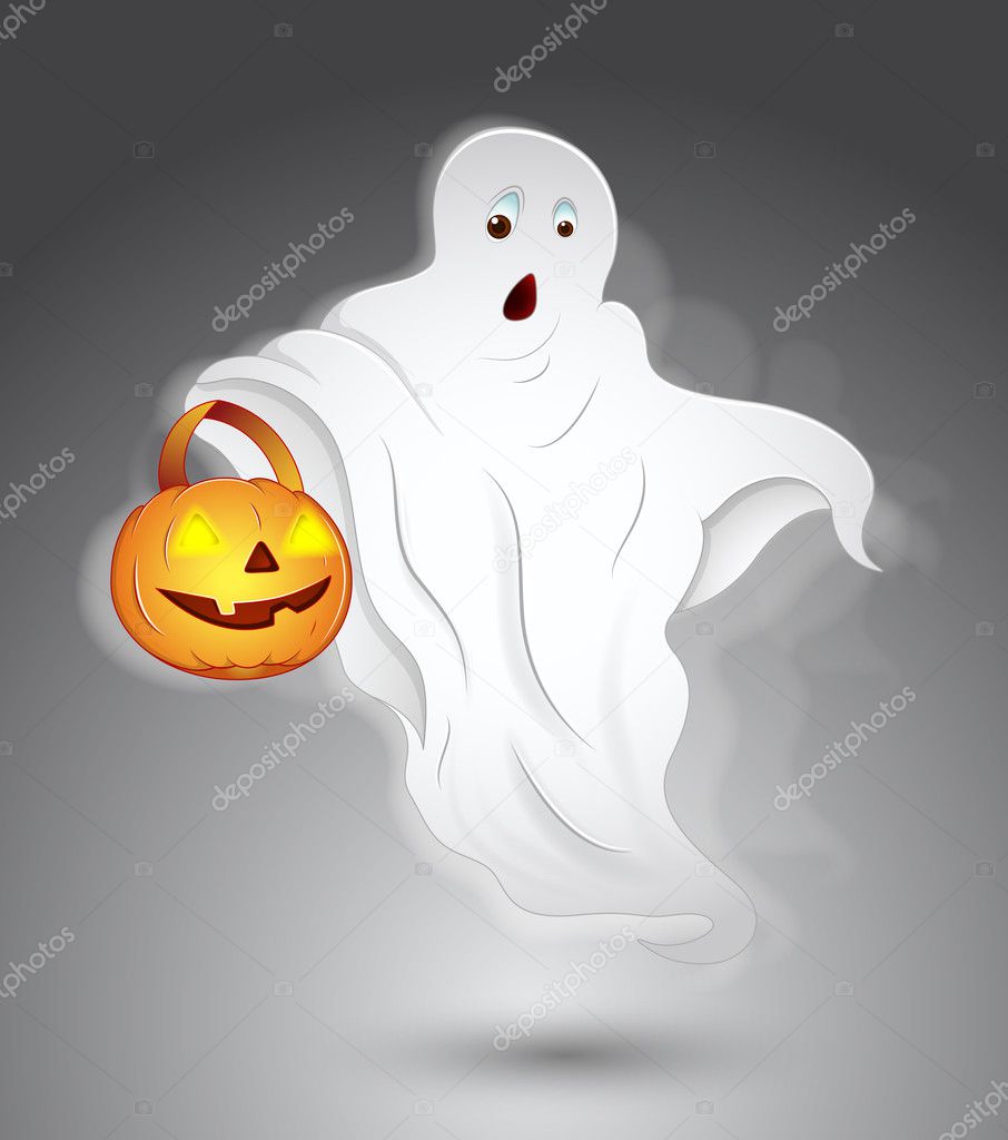 Ghost with Jack-O-Lantern