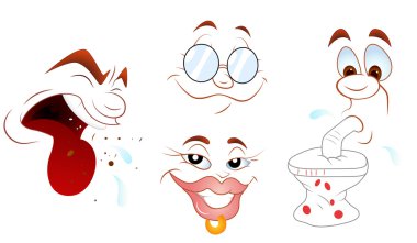 Cartoon Character Face Expressions clipart