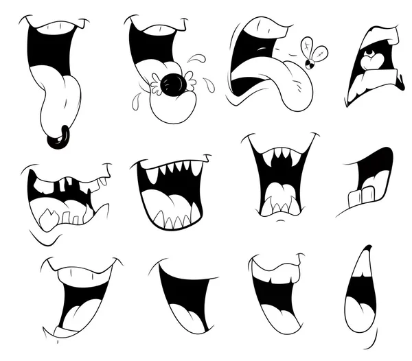 Tecknade munnar — Stock vektor