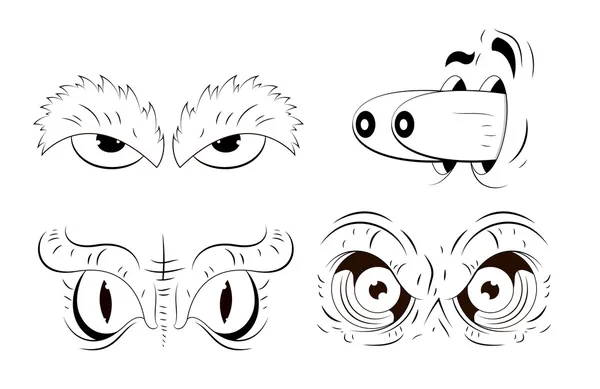 Desenho dos olhos dos desenhos animados — Vetor de Stock