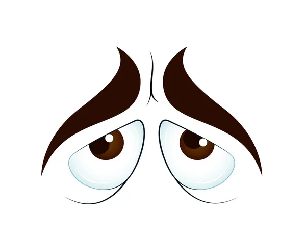 Triste ojos de dibujos animados — Vector de stock