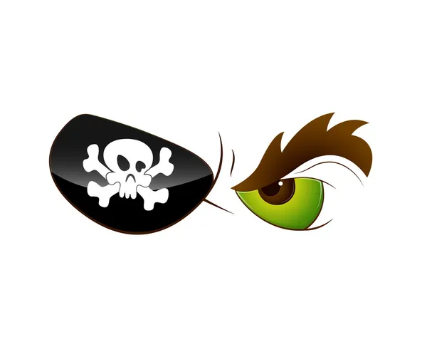 Cartoon oeil de pirate — Image vectorielle