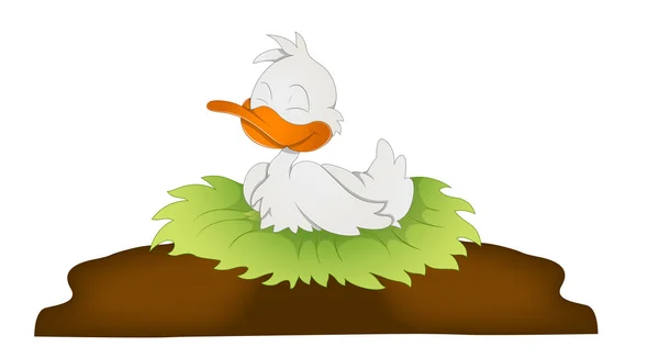 Cute Cartoon Duck — Stock Vector