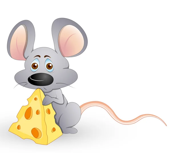 Schattig hongerige muis — Stockvector