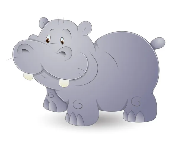 Sevimli hippo — Stok Vektör