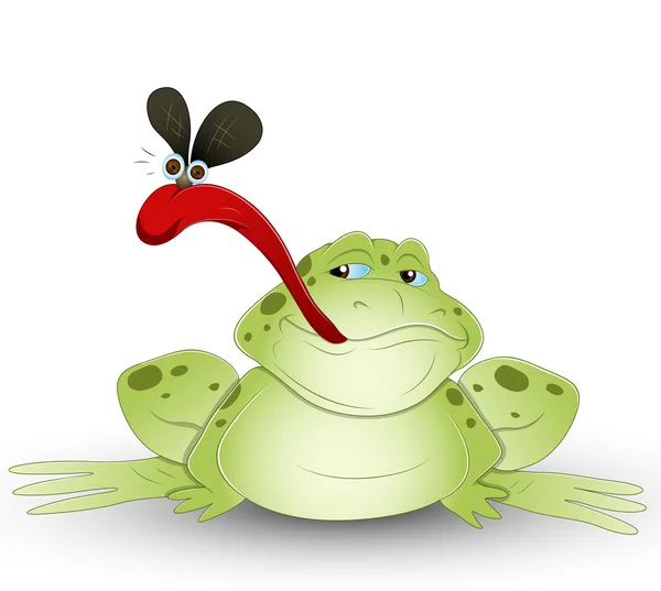 Karikatür kurbağa — Stok Vektör
