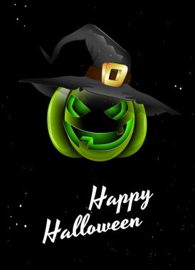 Scary Pumpkin Halloween Card clipart