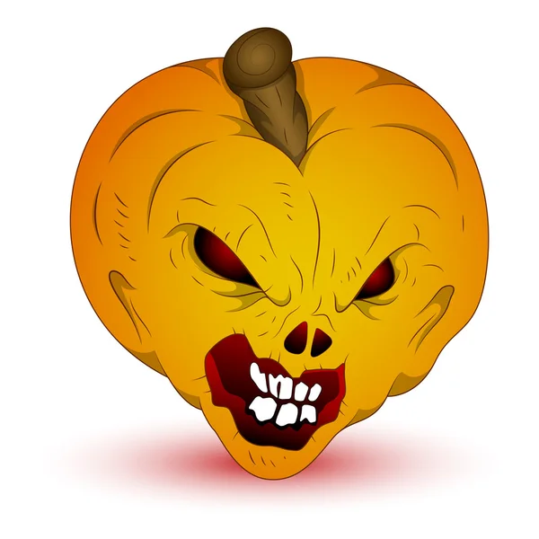 Abóbora horrível de Halloween — Vetor de Stock