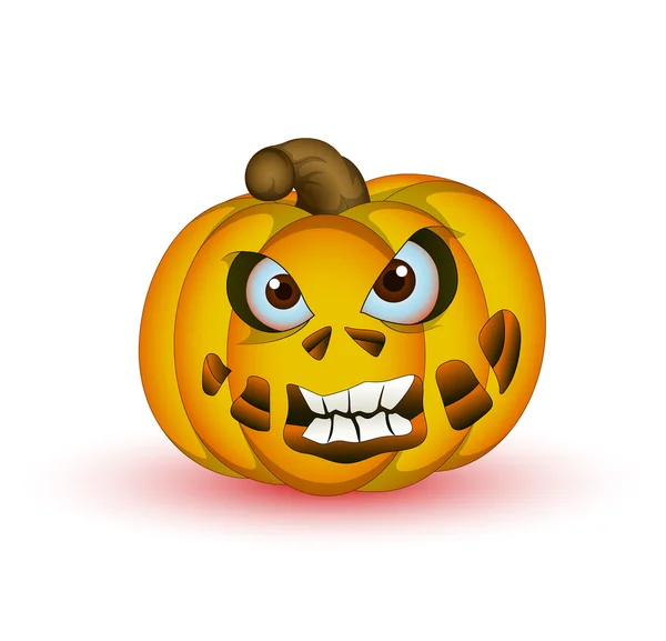 Horrible Halloween Pumpkin Vector — Stock Vector