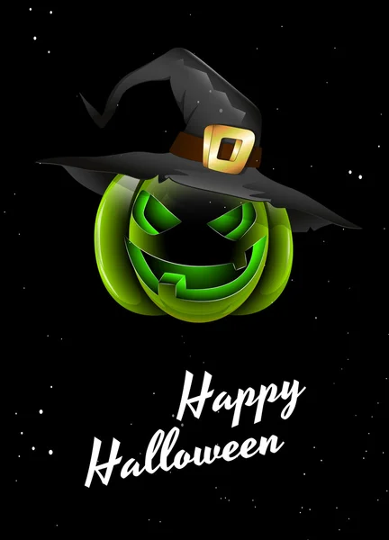 Scary Pumpkin Halloween Card — Stock Vector