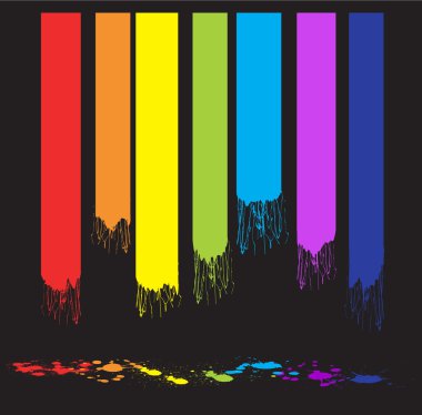 Paint Dripping from Colorful Stripes clipart