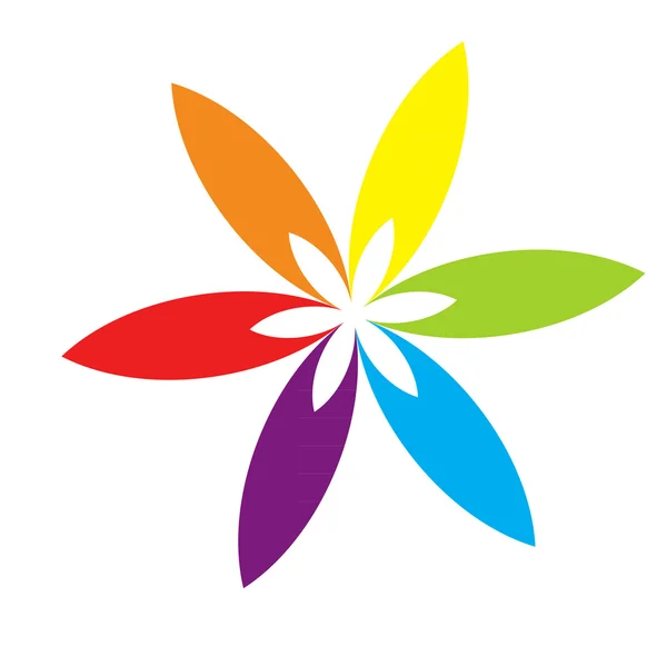 Pétalas de flores arco-íris — Vetor de Stock