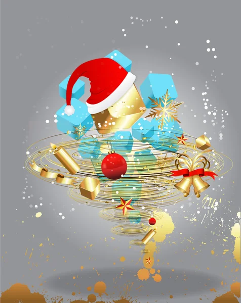Abstrakte dekorative Weihnachtsgegenstände — Stockvektor