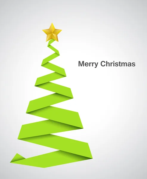 Výtvarné vánoční strom složený papír — Stockový vektor