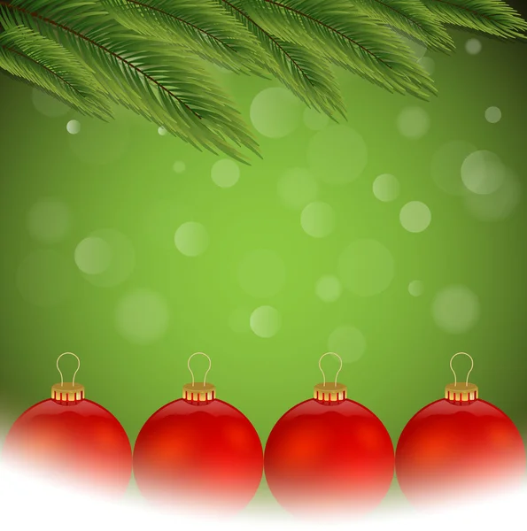 Vánoční stromeček s pozadím míč — Stockový vektor