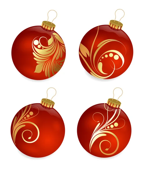 Dekoratif Noel topları koleksiyonu — Stok Vektör