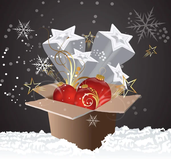 Explosión de la caja de regalo de Navidad — Vector de stock