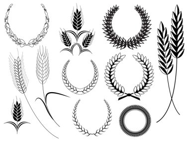 Vector Laurel Wreath Elements clipart