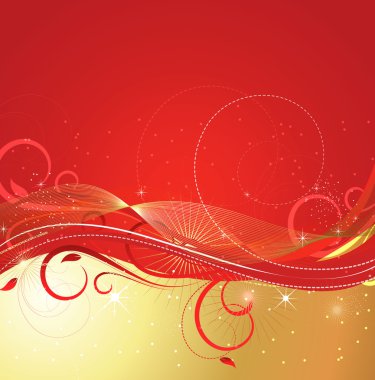 Decorative Background with Swirl Element clipart