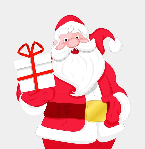 Santa hålla presentförpackning — Stock vektor