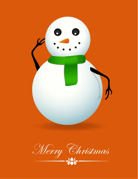 Snowman cartão de Natal — Vetor de Stock