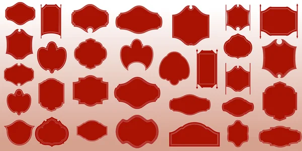 Röd vintage etiketter samling — Stock vektor