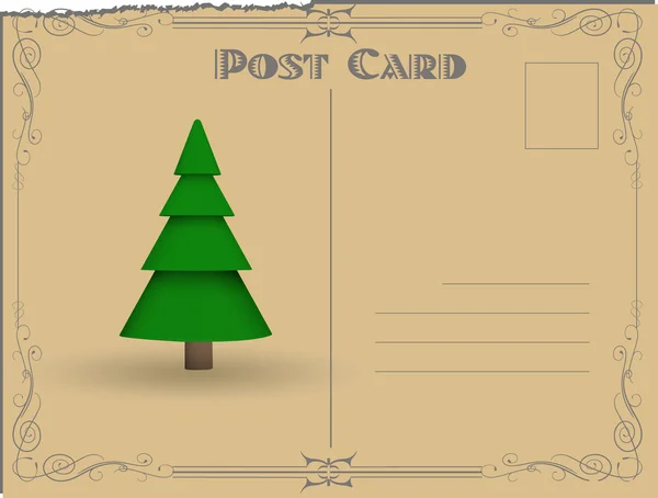 Kartki świąteczne z zielonym drzewem — Wektor stockowy