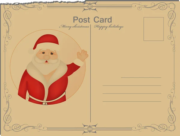Joyeux Noël Carte postale Vintage — Image vectorielle