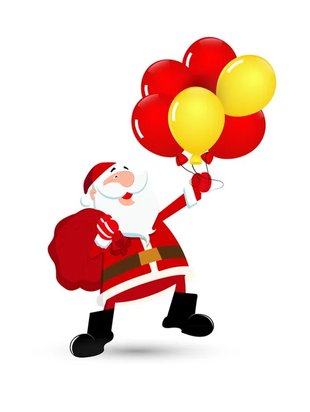 Mutlu Noel balonlar yakalamak — Stok Vektör