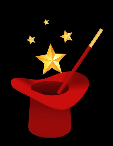 Sihirli kırmızı şapka — Stok Vektör