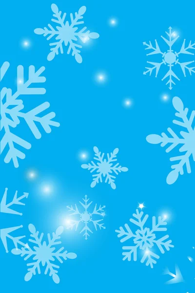 Snöflingor blå bakgrund — Stock vektor
