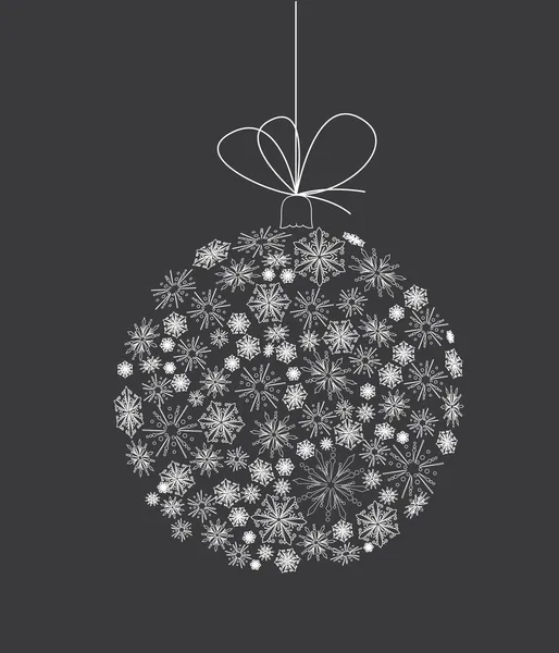 Bola de Natal decorada com flocos de neve — Vetor de Stock