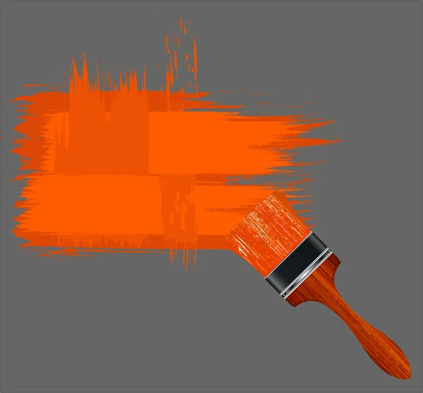 Pared de pintura roja con cepillo vectorial — Vector de stock