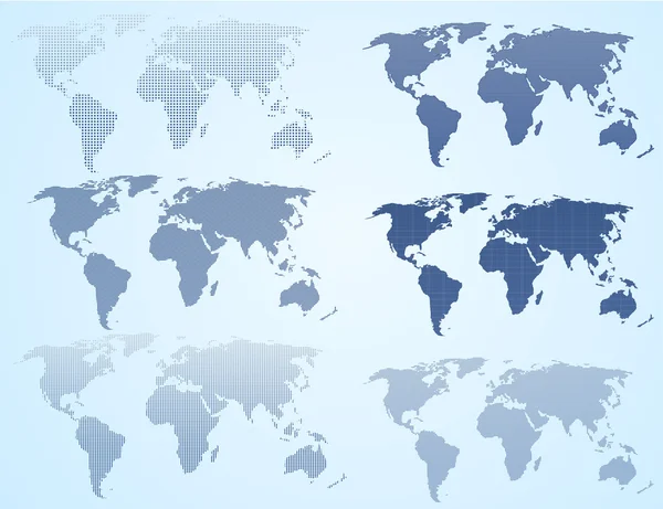 デジタルの世界地図のセット — ストックベクタ