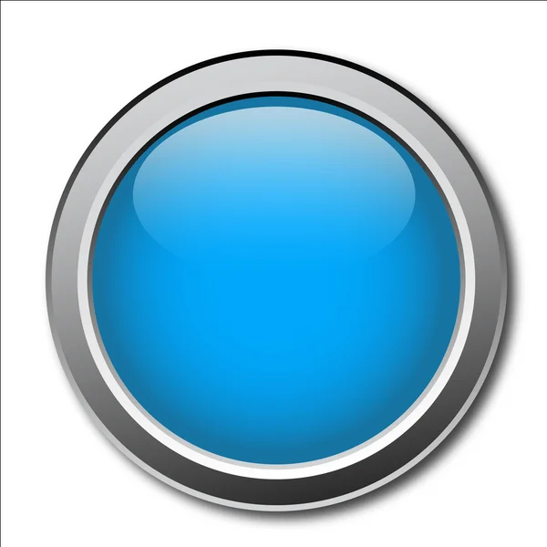 Blauer metallischer Knopf — Stockvektor