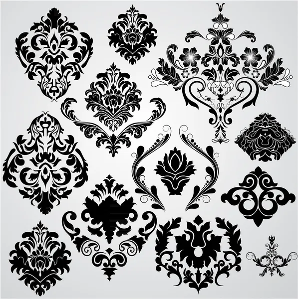 Set of Damask Elements — Stock Vector © baavli #8205283