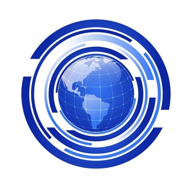 Digital Blue Global Earth — Stock Vector
