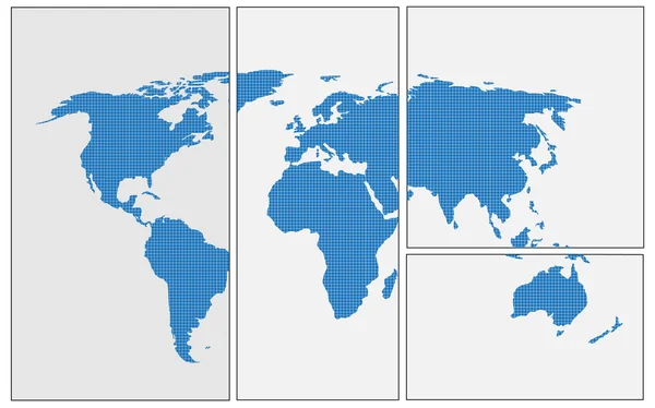 Mapa Mundial Dividido — Vetor de Stock