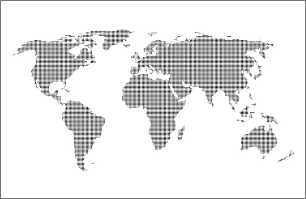 Tečkovaný svět mapa izolované na bílém pozadí — Stockový vektor
