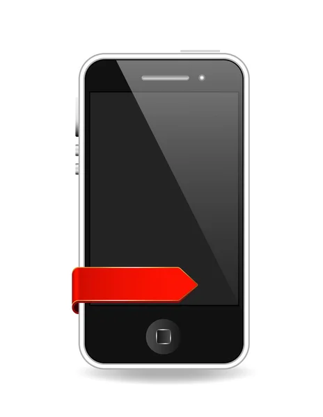 赤い矢印でベクトル電話 — ストックベクタ