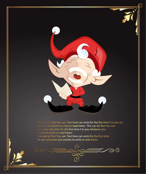 Naughty Elf Christmas Card — Stock Vector