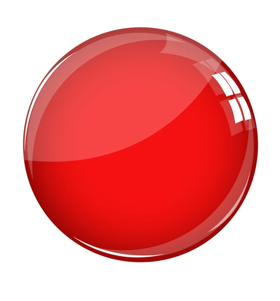 Roter Hochglanzknopf — Stockvektor