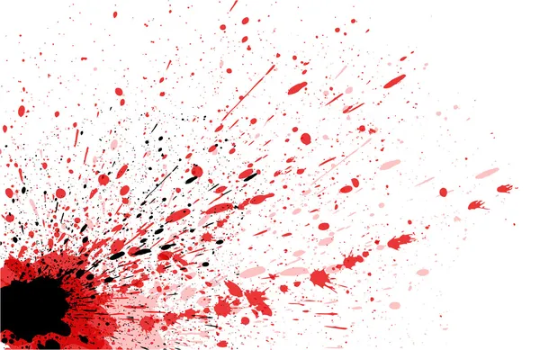 Peinture rouge et noire éclaboussure — Image vectorielle